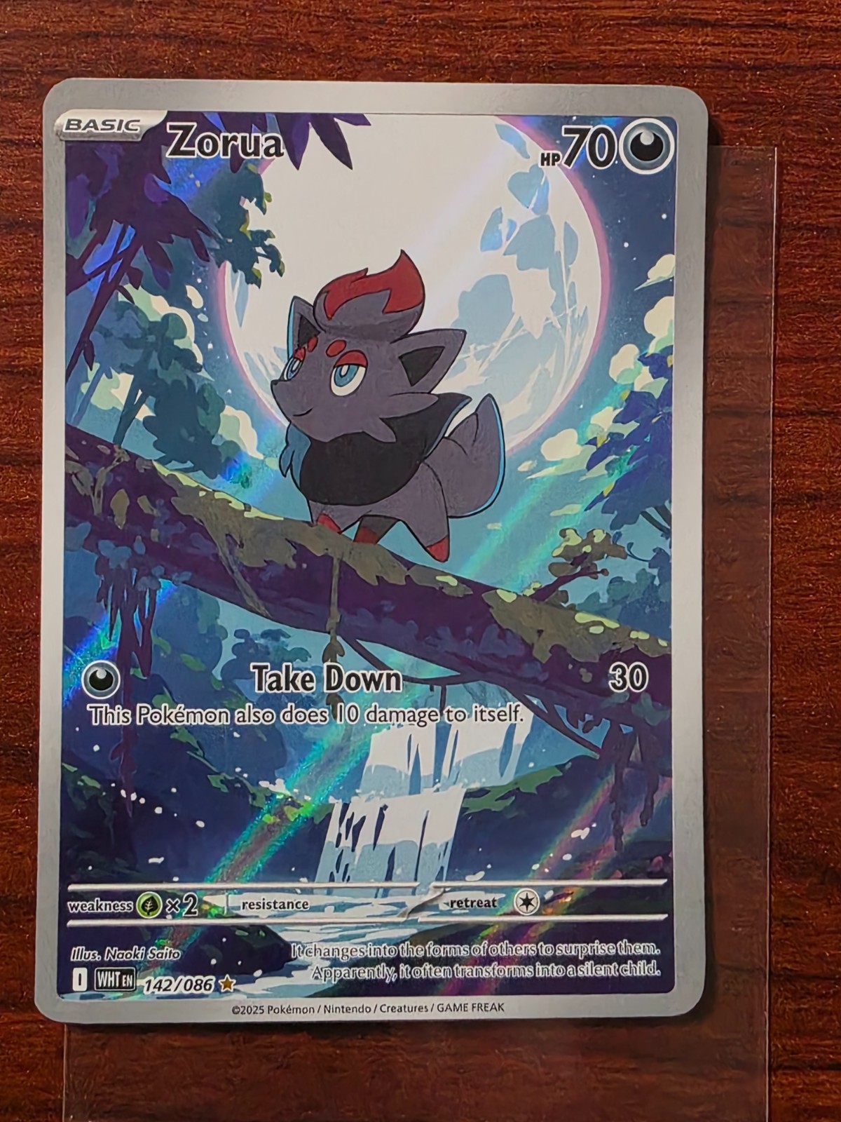 Pokémon TCG Zorua 142/086 White Flare Holo Illustration Rare Card