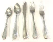 NEW Artisnal Kitchen Supply Ghent Satin Stainless Flatware 5 Piece Place Setting
