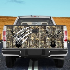 Deer Hunting Buck Head Camouflage Graphic Fathers Day Gift Tailgate Wrap Decal