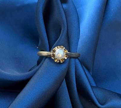 Solitär Ring Kätzchen Illusion Perle weiß Barock - 18 Karat 750 18K Gold