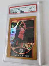 Vince Carter 2007 Bowman Chrome GOLD REFRACTOR /99 PSA 10 (POP 3) RARE 