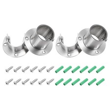 4Pcs Closet Pole Sockets, 1-1/4" x 1.5" H Rod End Supports with Screws
