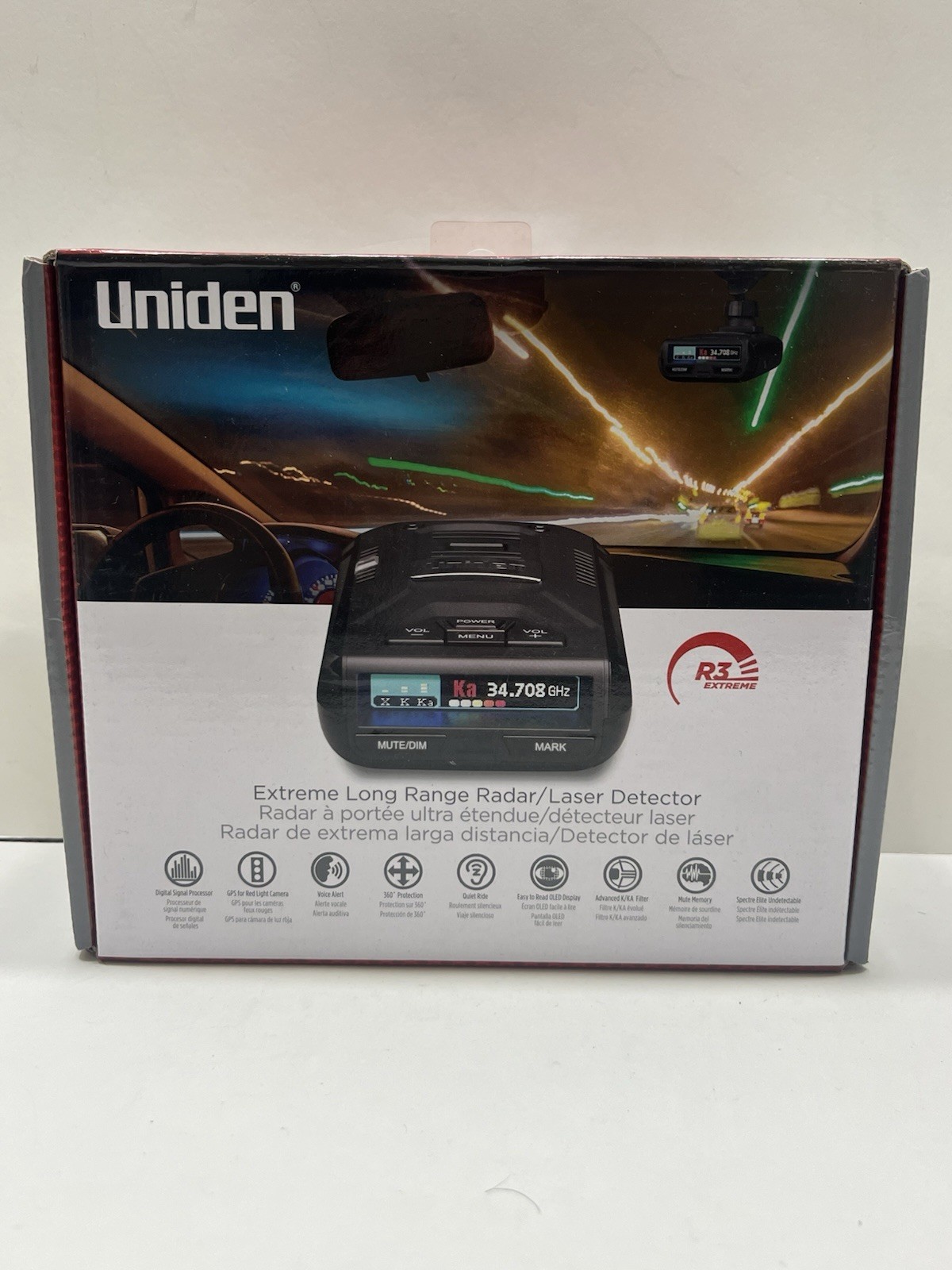 Used Uniden R3 Uniden R3 Radar Detector, Long Range Laser/Radar Detection
