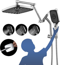 12" High Pressure Rain/Rainfall Shower Heads with Handheld Spray Combo 3 1 Sett