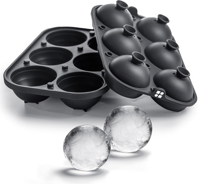 Large Silicone Ice Cube Molds with Funnel for Cocktails & Bourbon
