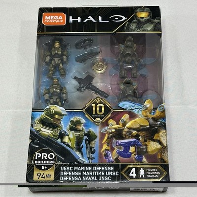 HALO Mattel MegaConstrux GFT67 UNSC Marine Defense Soldiers Set 4 Figures Sealed