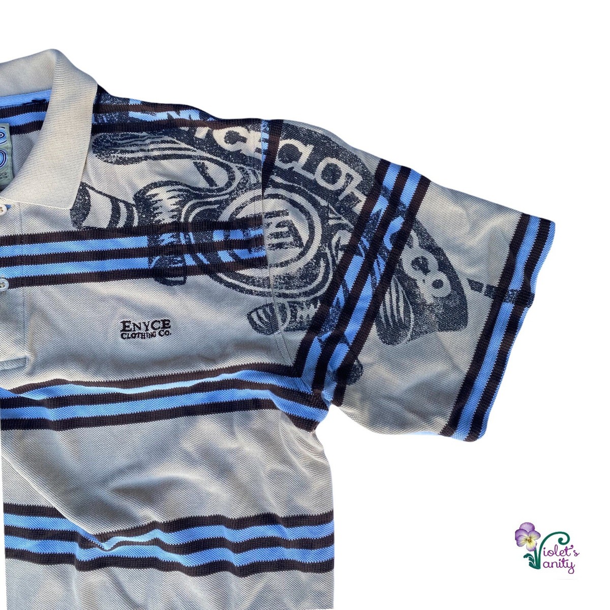 VTG 90s ENYCE Striped Short Sleeve Polo Shirt Men's Sz XXL