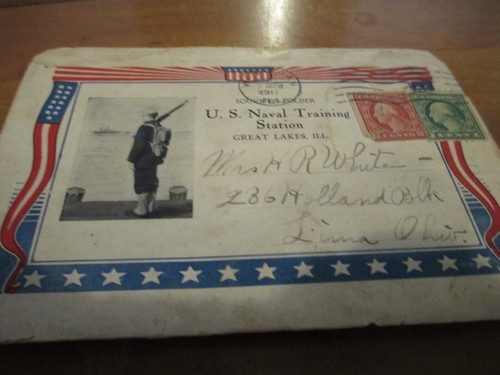 1917 Postkartenmappe Great Lakes IL von US Naval Training Station Navy 16 Bilder
