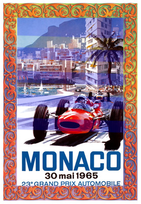 Vintage Style Poster Illustration Of Monaco Grand Prix In Vibrant Colors. Stock Illustration - Foto 6