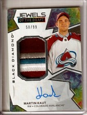 2020-21 Black Diamond Jewels of the Draft Patch Autographs Martin Kaut RC /99