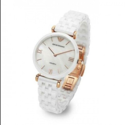 Emporio Armani Ceramica White Bracelet Ladies Watch AR1486
