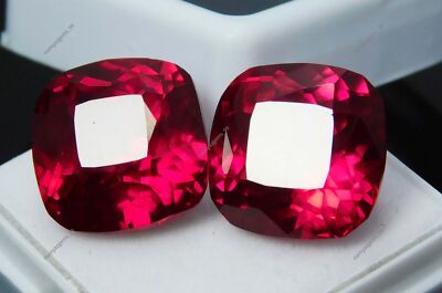 NATURAL Red Ruby Cushion Shape 16 Ct CERTUFIED Loose Gemstone Pair