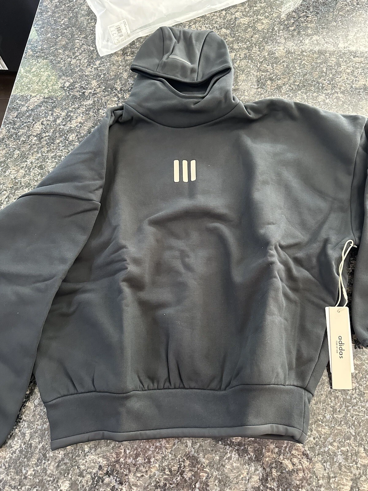 ADIDAS X Fear Of God felpa con cappuccio atletica in pile da uomo taglia XS & XL. Nero IW8925