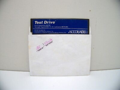 Accolade Test Drive Floppy Disk | C64/128 | Vintage 1987