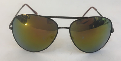 Aviator Pilot Men's Sunglasses 9521 Bronze Frame Gradient Mirror Lens 400 UVA