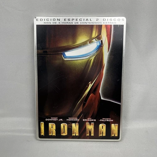 Iron Man Robert Downey Jr. Marvel Steelbook DVD With Extras Español Inglés