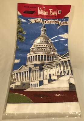 NEW Kitchen Towel, Hand-Printed by Bestex U S Capitol Washington D C 
