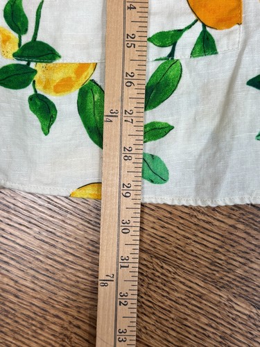 Zara Womens Oversized Linen Blend Lemon Shirt Dress Size XS Beachy Travel Art - Picture 11 of 12