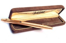 Antiguo Stratopen Birome 18k/750 Solid Gold Ball Point con funda protectora, Argentina