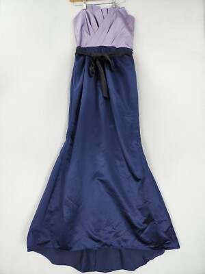 White by Vera Wang Dress Womens 4 Blue Purple Strapless Maxi Formal Evening  Prom | eBay