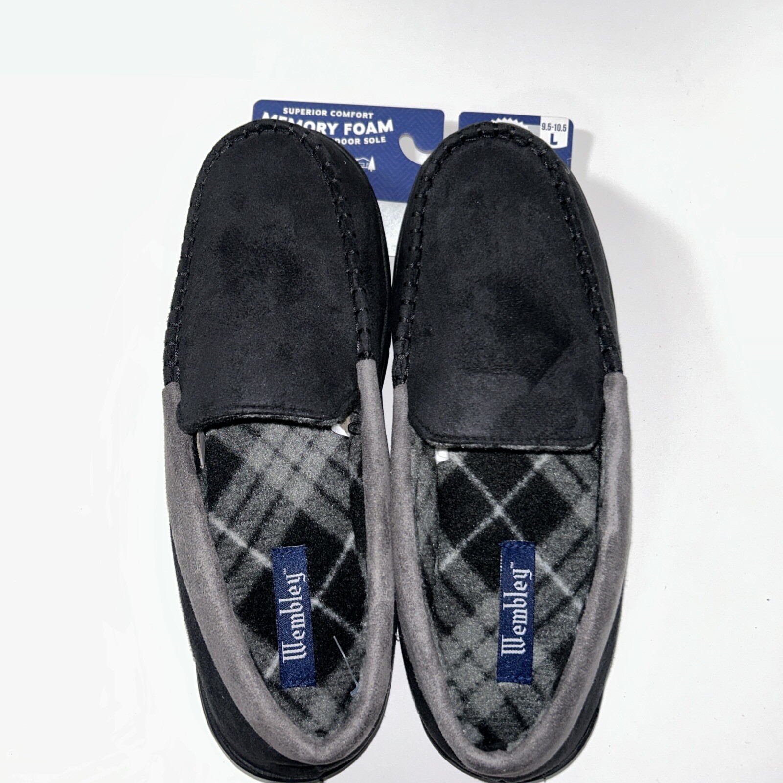 SAOLA Wembley Ciabatte Uomo Slip On Suola Interno Esterno Nero Taglia L 9 5 10 5 NUOVE!