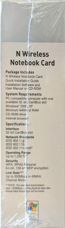 New NOS Belkin F5D8013 P58559 N Wireless Notebook Card PCMCIA 32bit CardBus, XP - Image 3 of 4
