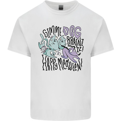 Zombie Cats Funny Halloween Dog Brains Kids T-Shirt Childrens