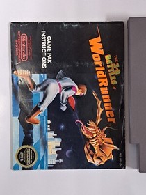 The 3-D Battles of WorldRunner NES Game Cartridge, manual, Original Box