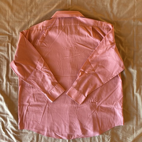 Camisa de Vestir Van Heusen Para Hombres Sin Arrugas Manga Larga Clásica Salmón Pin Cordón - Imagen 8 de 10