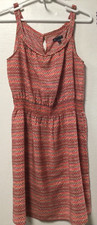 Gap Womens Sundress Size M Orange Green Pink Multi Keyhole Back 34