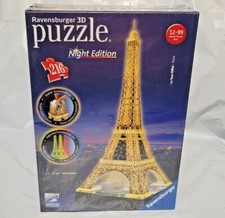 RAVENSBURGER 3D Eiffel Tower LED Color Changing. Night edition PUZZLE. NEW