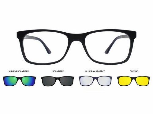 Occhiali da vista con 4 clip on magnetici uomo donna Thema Ultem U-221 |  eBay