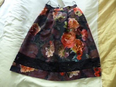 Beautiful flared floral midi skirt from Oasis Occasionwear size BNWT RRP  £60 UK