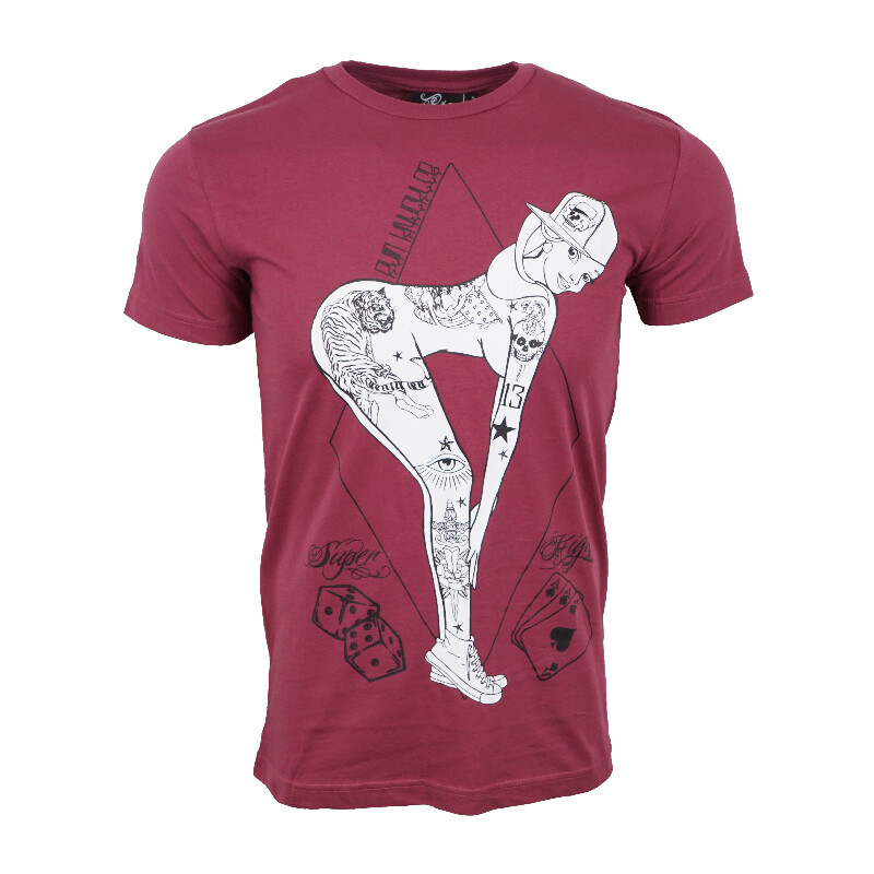 МУЖСКАЯ ФУТБОЛКА RUM KNUCKLES SUPER HI БОРДОВАЯ 2190₽