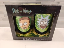 Rick and Morty 2 Pack Pint Glass Set Adult Swim Surreal Entertainment