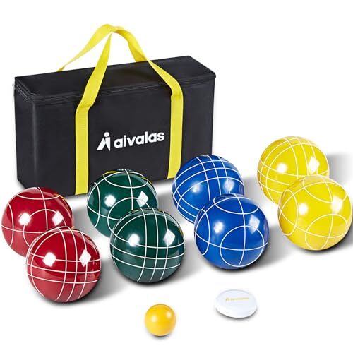 Aivalas Bocce Ball Set Bocci Ball Set with 8 Resin Balls, Pallino, 90mm eBay