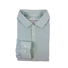 MIzzen Main Light Green White Checked Leeward Collection 2XL Button Front
