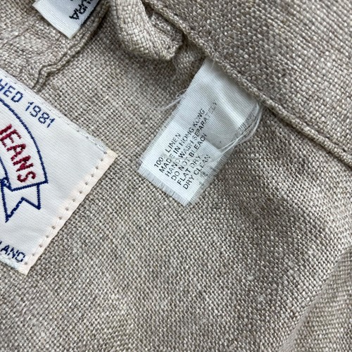 Armani Jeans Men's 100% Linen Unlined Unstructured Blazer Khaki/Tan • Medium - Picture 4 of 7