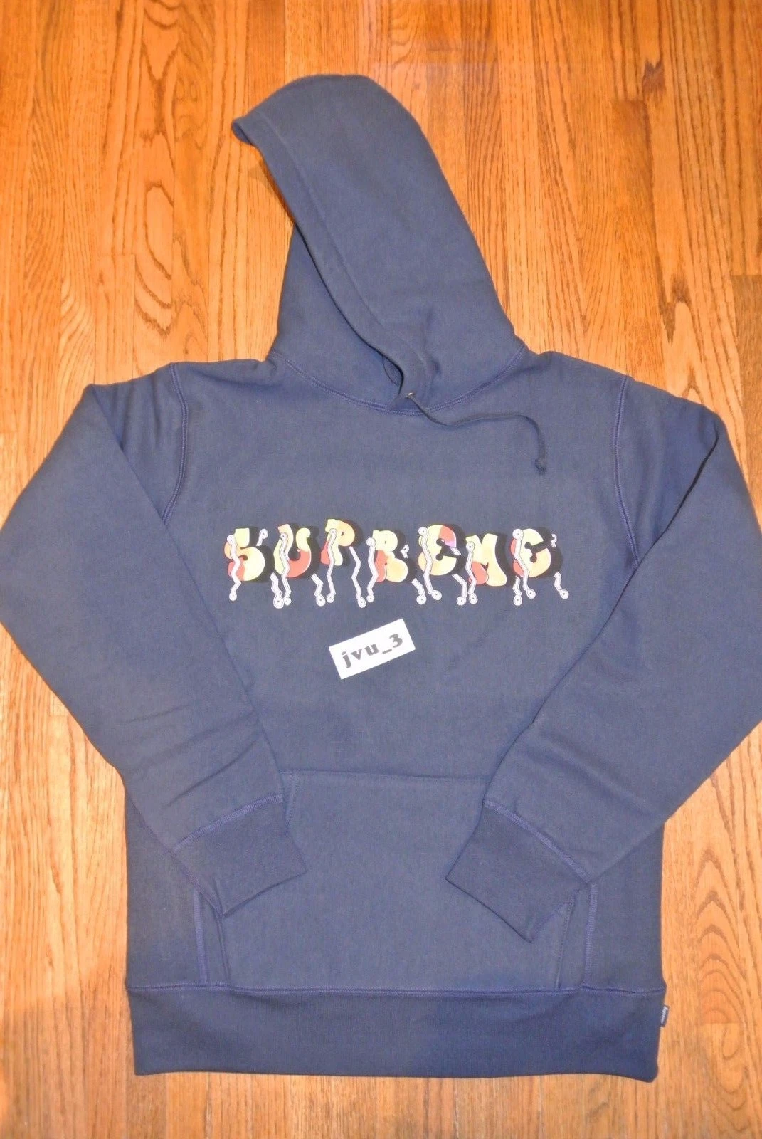 NEUF SWEAT À CAPUCHE SUPREME BLADE VOITURE ENTIÈRE MARINE MOYENNE FW16 boîte cdg authentique