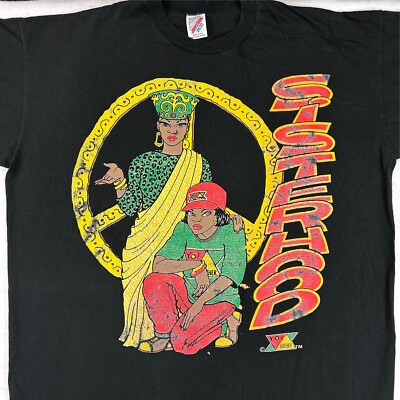 vtg 90s YO! BROTHER SISTERHOOD LONG NIGHT T-Shirt 2XL black