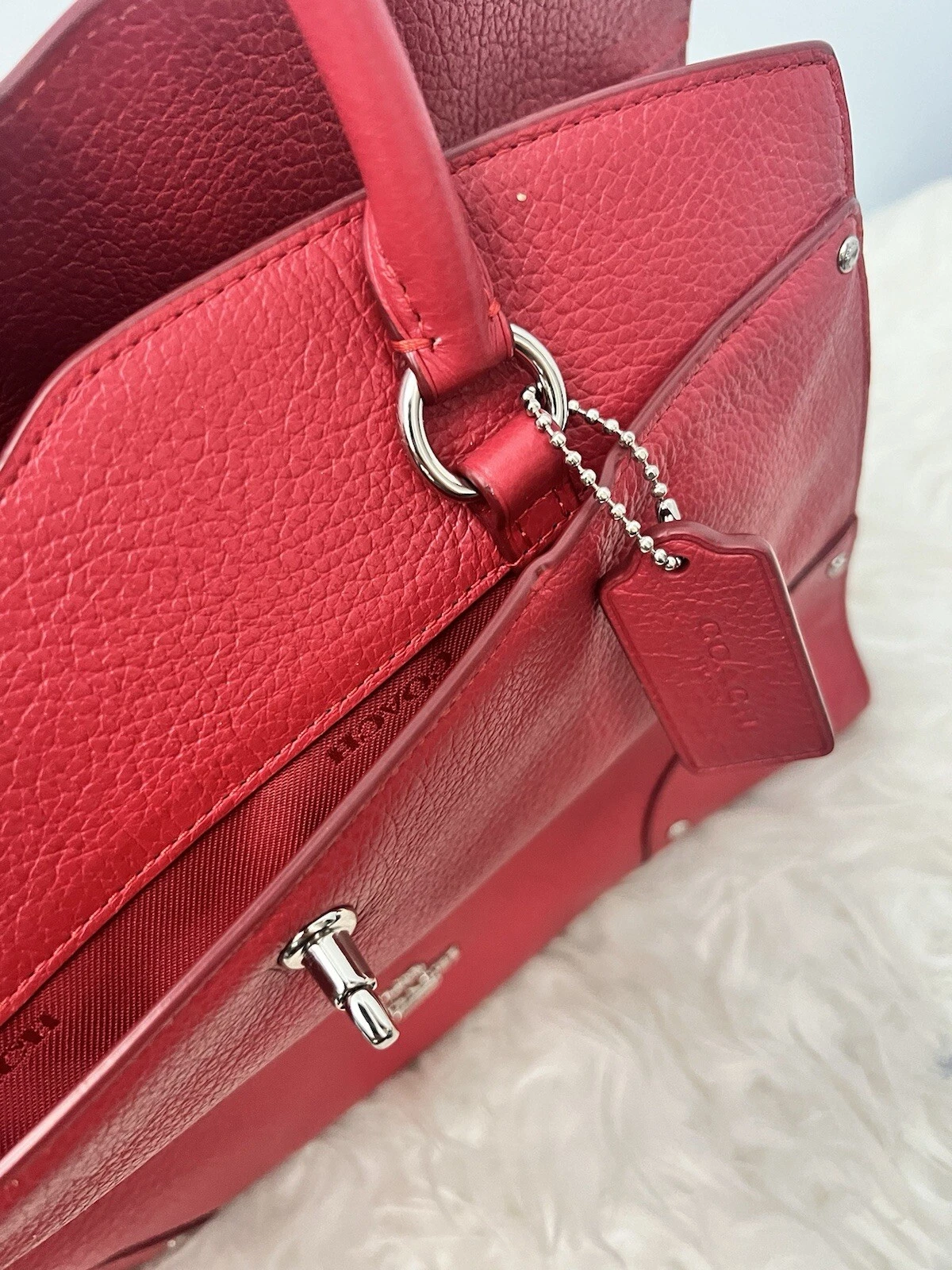 BORSA COACH MERCER 30 (COACH F375) VERO STILE COACH ROSSO ARGENTO #F375