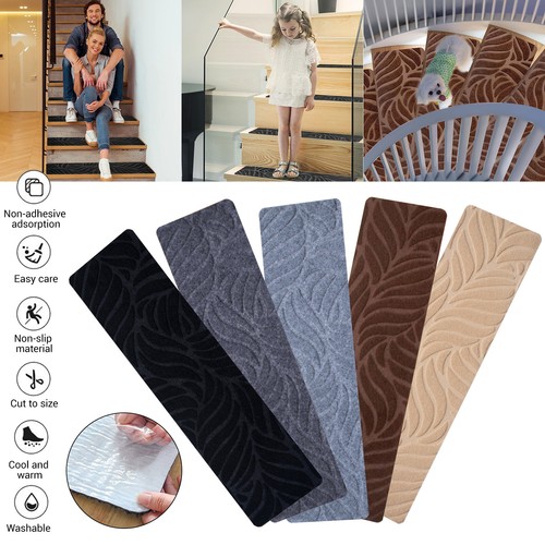 1-15 Pack Non-Slip Stair Treads Floor Mat Carpet Staircase Pad Protection Cover
