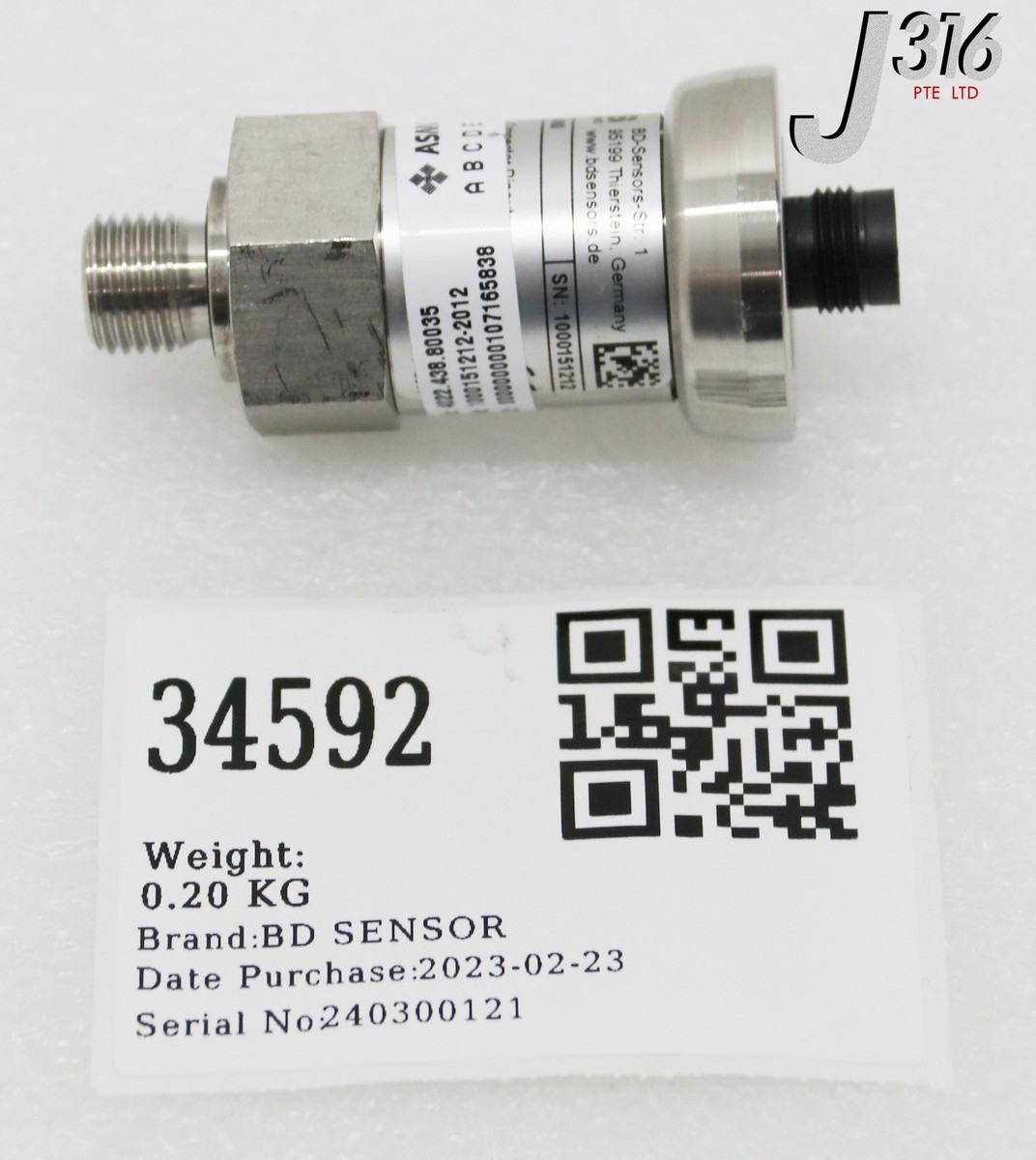 売却済 34592 BD SNSR PR TRANSM, LOW PR, P/N: 110-1602-6-2-M01-300-1-000