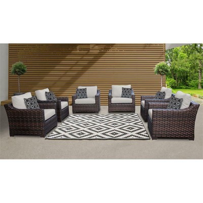 kathy ireland River Brook 6 Piece Outdoor Wicker Patio ...