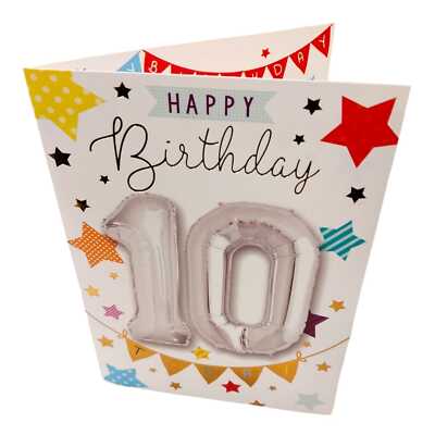 Happy Birthday 10 Luftballons Boutique Grußkarte