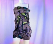 KENSIE New Gray Lime Teele Black Tropical Floral Women Sheath Dress Strap Size 2