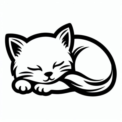 Cute Sleeping Kitten Baby Cat Vinyl Sticker Decal | eBay