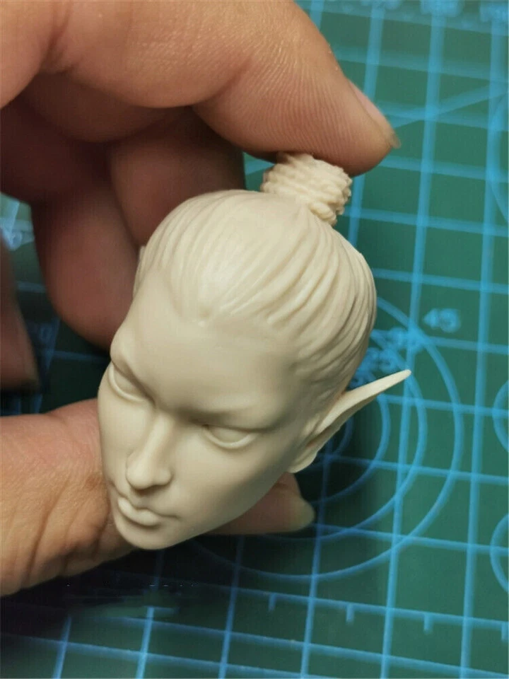 1/6 Belleza Niña Elfo Cabeza Esculpida Tallada Para 12 Pulgadas Mujer Figura de Acción Muñeca Juguete Foto 4 de 4