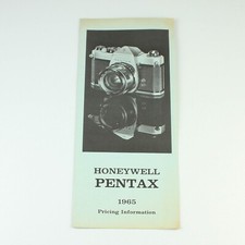 Honeywell Pentax Camera - Pricing Information Brochure Pamphlet - Vintage 1965