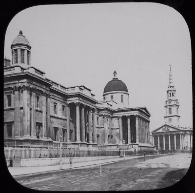 Glas Magic Lantern Slide THE NATIONAL GALLERY NO2 LONDON C1890 VIKTORIANISCHES FOTO